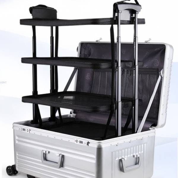 suitcase with shelves