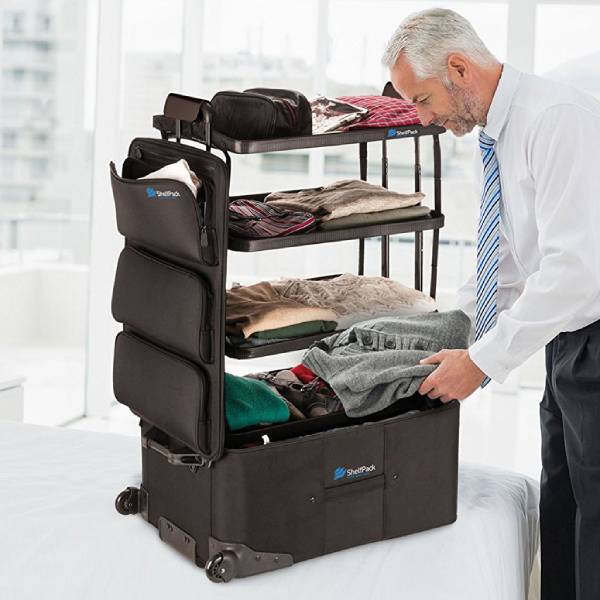 suitcase with shelves