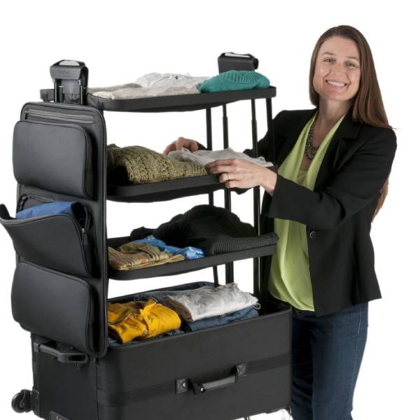 suitcase with shelves