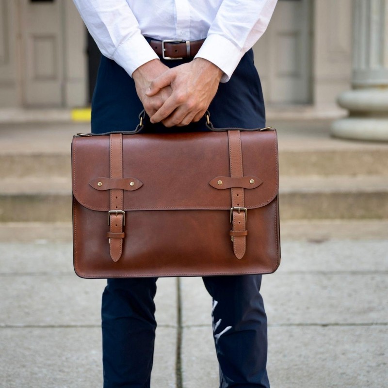 leather briefcase for business professionals