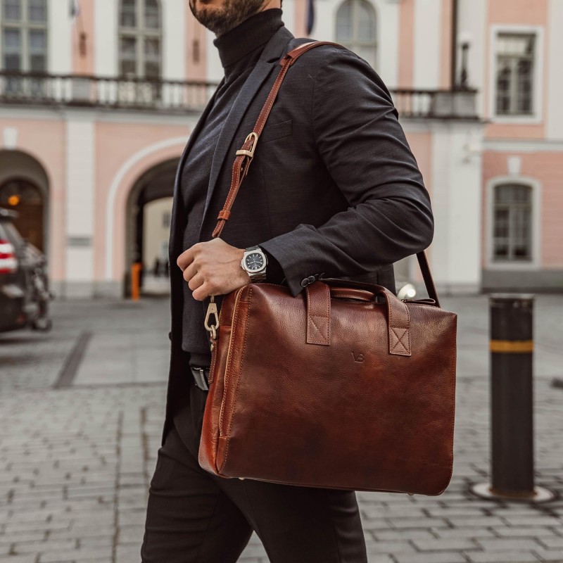 leather briefcase for business professionals